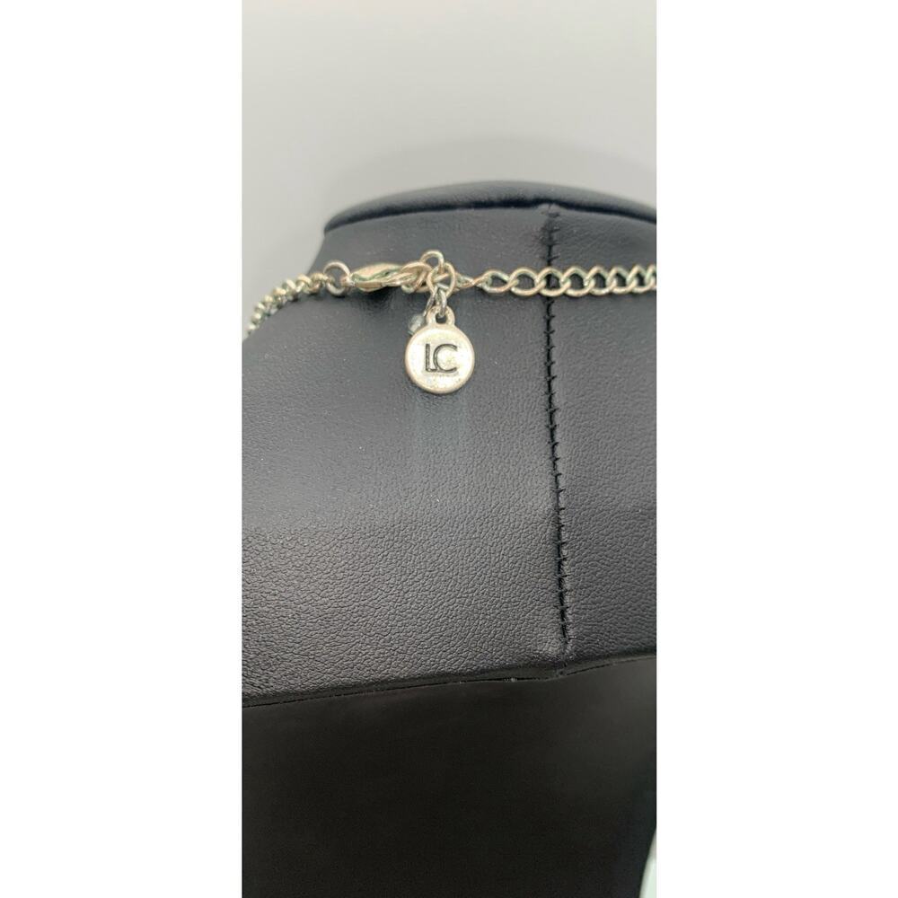 Liz Clairborne Blue Amber & Clear Faceted Glass beaded Teardrop Necklace LC - Picture 5 of 5